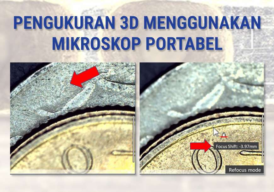 Pengukuran 3D menggunakan mikroskop portabel